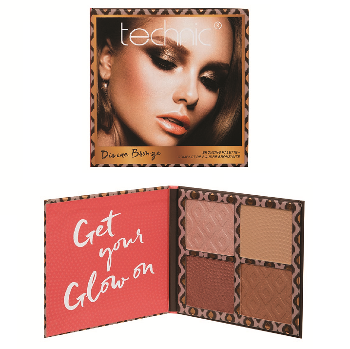 Technic Cosmetics Divine Bronze illuminating bronze palette, 4 colors - ADDROS.COM